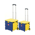 Wholesale Factory Direct Selling Folding Wheeled Plastic Shopping Trolley Cart