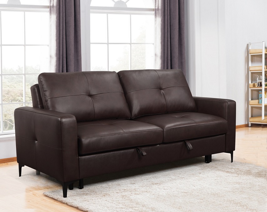 modern design genuine leather sofa bed 3 seater living room sofa cum bed factory wholesale