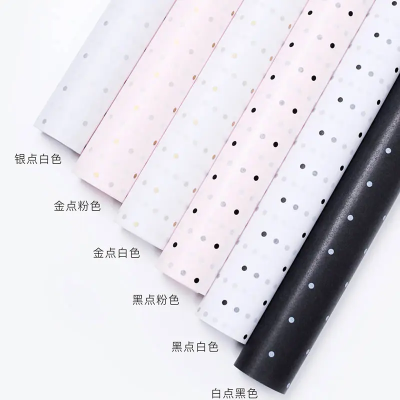 Dots Wrapping Paper Factory Sale Directly High Quality Snow Pear Paper Round Dot Flowers Wrapping Paper