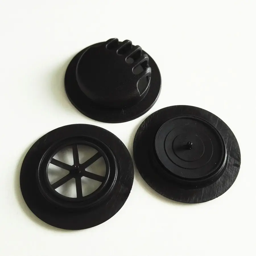Stock durable Black colors facemask plastic exhaust One way breath valve with rubber film for facemask