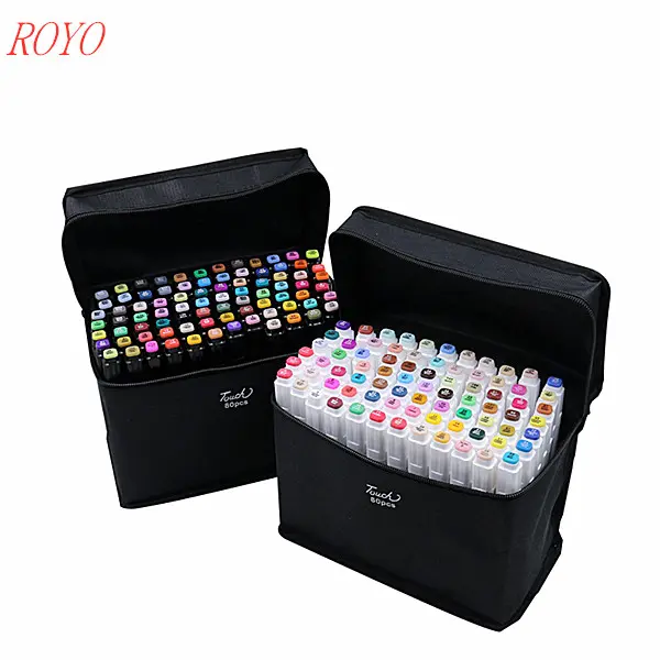 80 Colors Oil Based Dual Tip Permanent Paint Marker Pen Set, Non-toxic Double-head Permanent Marker Pen For Drawing
