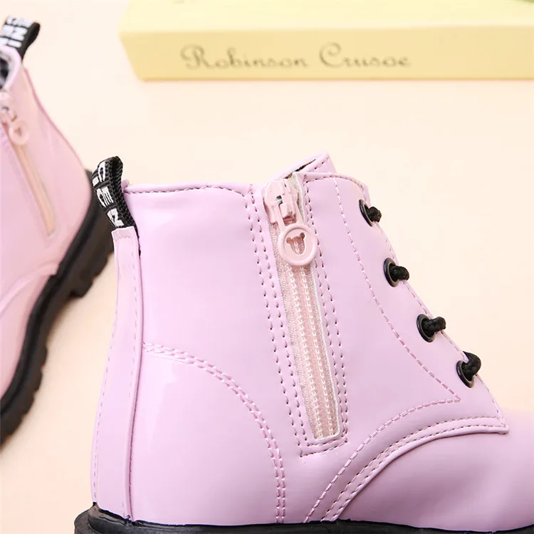 Children Shoes Martin Boots Waterproof Winter PU Leather Boys Girls Boot Kids Sneakers Casual Shoes