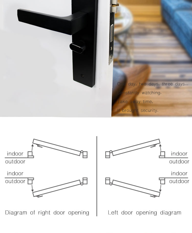 Factory Wholesale Mortise Door Lever  Black Handle On Plate