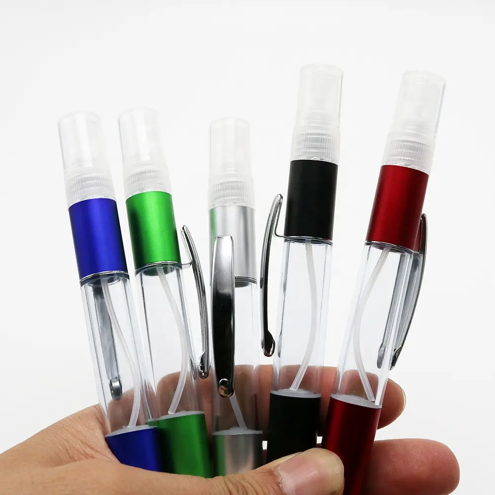 Popular Alcohol Spray Pen Perfume Bottle Pocket Hand Sanitizer Ball Pen 3ml for school office promotional