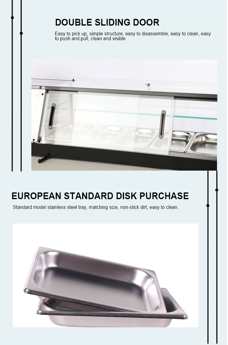 Double-layer salad, sushi, cooked food refrigerated display cabinet