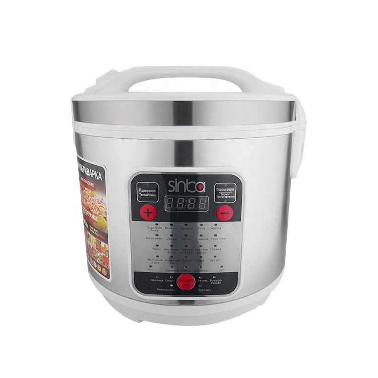 White Plastic Metal Inner Pot Deluxe Automatic Electric Rice Cooker 5L