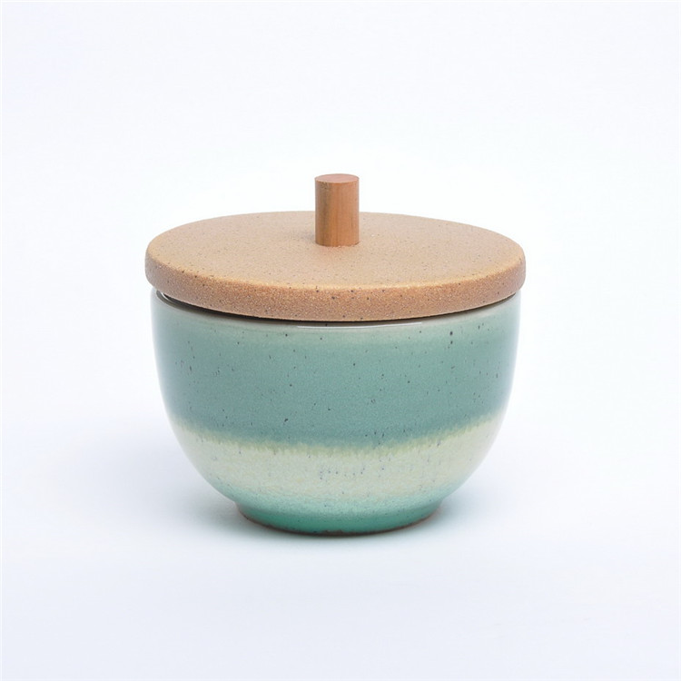 Hot sale unique sesame glaze hand painted luxury ceramic candle container for wholesale