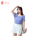 OEM ODM high waist covered belly elastic Large size Korean casual plus size women shorts