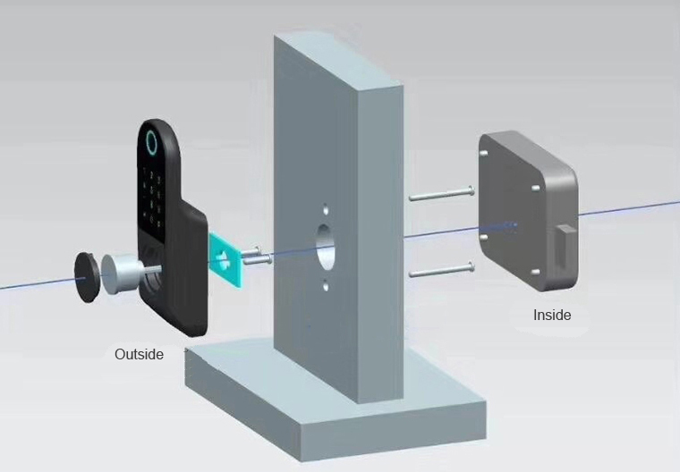 Waterproof Outdoor Gate Rim Double Sided Fingerprint Smart DOOR Lock with Ttlock app