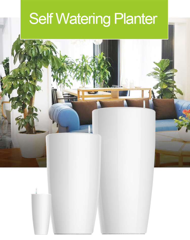 Manufacturers Wholesale Large Big Stand Square White Plastic Garden Outdoor Planters Flower Plant Pots