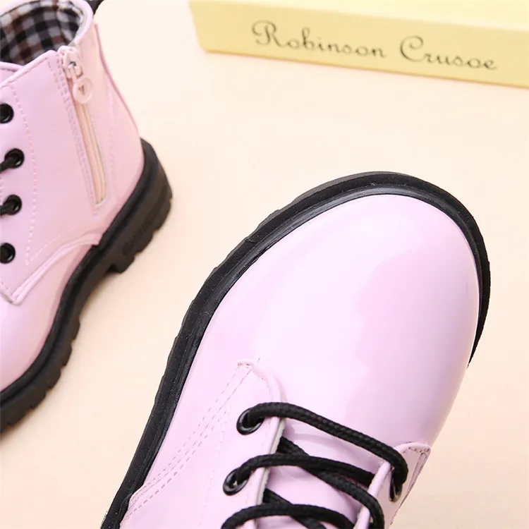 Children Shoes Martin Boots Waterproof Winter PU Leather Boys Girls Boot Kids Sneakers Casual Shoes