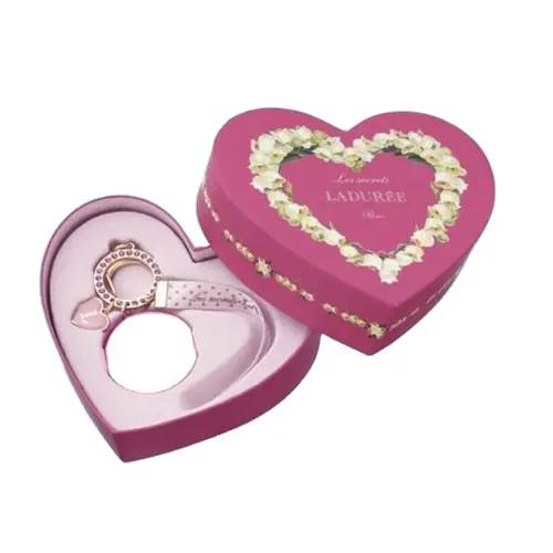 Charm Macaroon pink Heart box Elegant Limited With Box Keychain