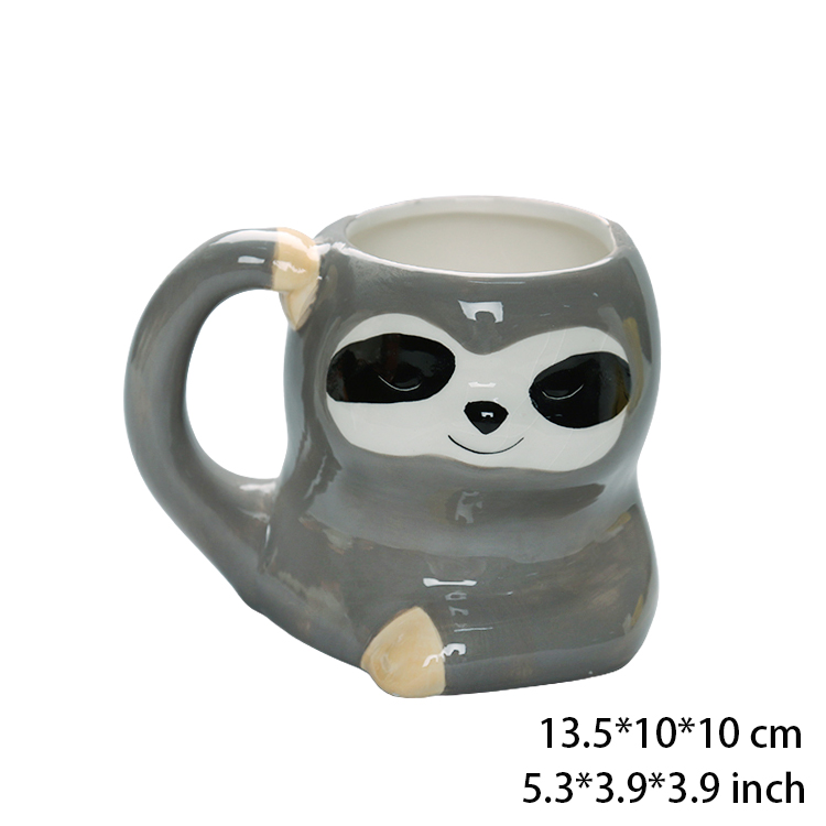Original Animal Sloth Design Eco Ceramic Sublimation Mugs Cup Glaze With Handle For Beer Beverage