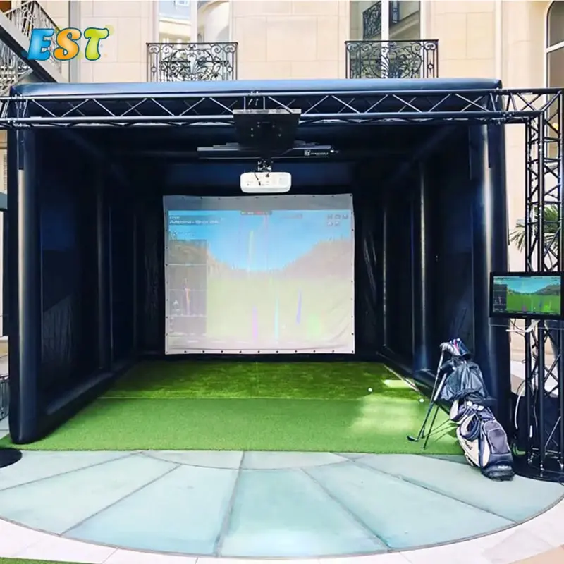 Hot selling portable indoor inflatable golf simulator for business or party event