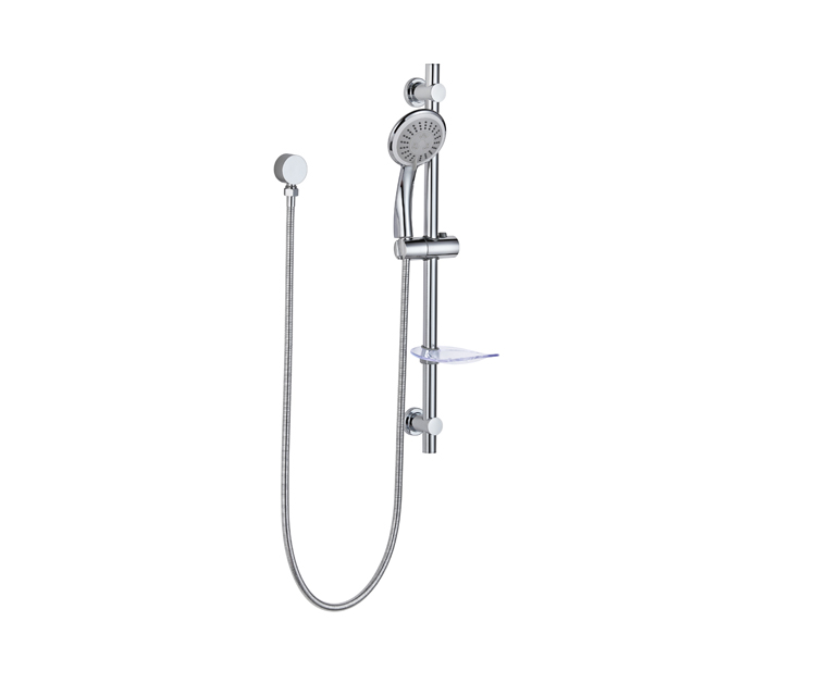 Shower Faucet Set with Valve Brushed Nickel Bathroom High Pressure Shower Head System ,Slide bar, shelf,
