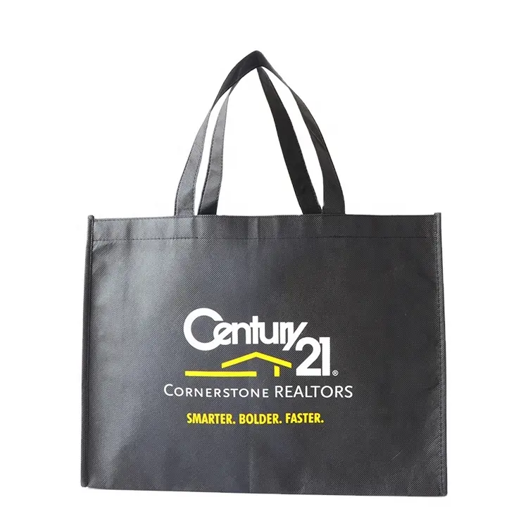 Brand Promotion Custom Printed Logo Eco Non Woven Tote Bags Reusable Shopping Bags