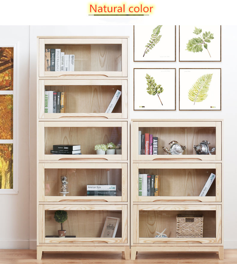 high quality solid wood for office and home bookcase bookshelf with door