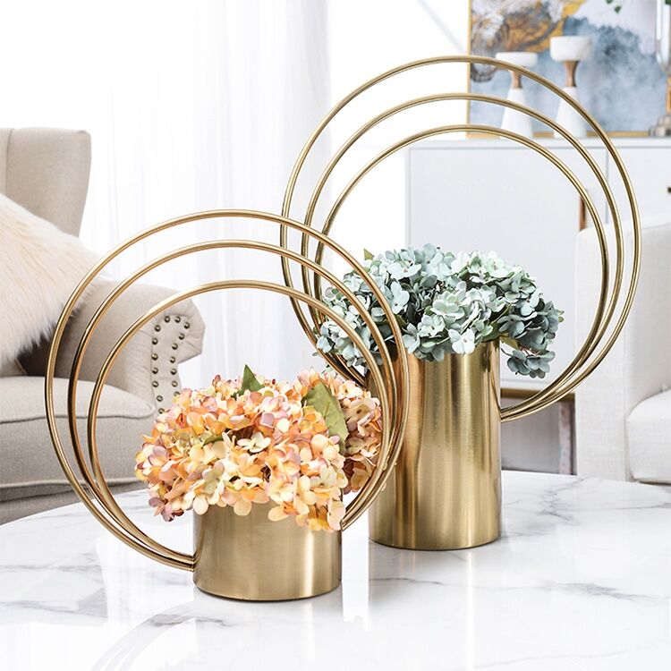 Decorative metal vase wedding decoration gold plated decorative vases