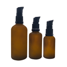 30ml,50ml,100ml frosted amber essential oil glass bottle with treatment pump