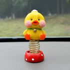 2019 New Design Car Accessories Interior Decorative Car Spring Shaking Toys Funny Cartoon Resin Decoration