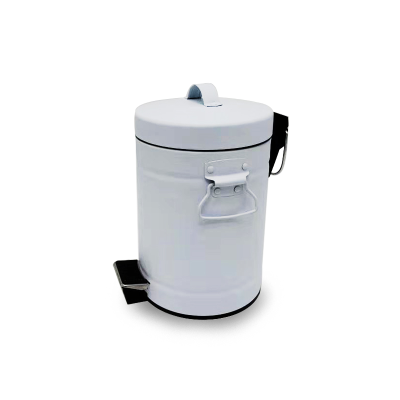 Hot Sales Bathroom Roman Cover Trash Can Stainless Steel Soft Close Pedal Waste Bins Embossed Design Bathroom Trash Bins