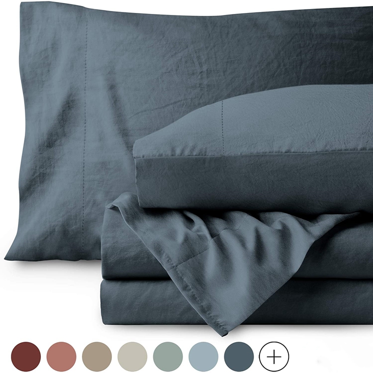 Wholesale Washed Cotton Bed Flat Wholesale Trendy Sheet Set Queen Size Bedding