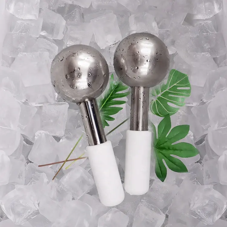 Unbreakable Stainless Steel Magic Cooling Beauty Facial Ice Globes for face, Neck Cryo Sticks & Cold Roller for face Puffiness