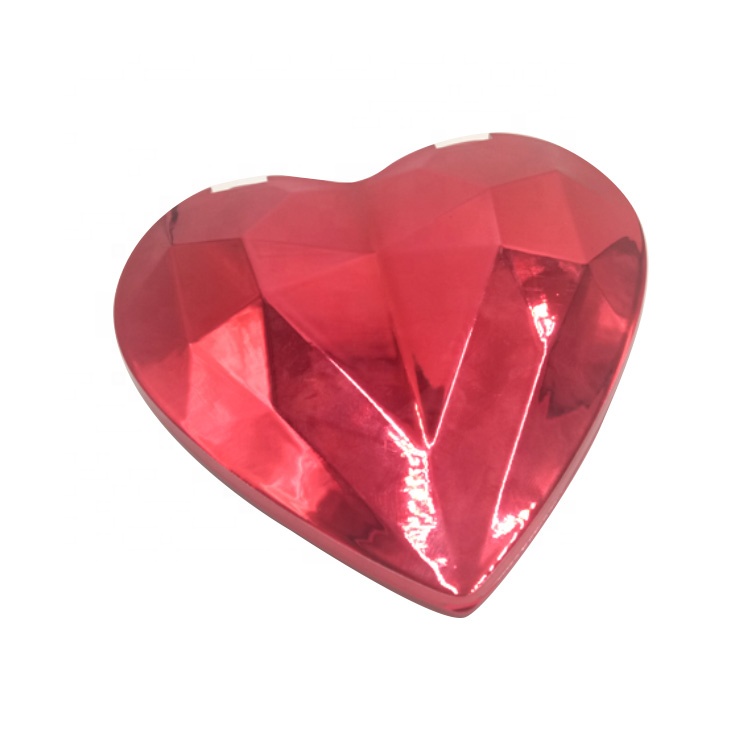 Custom Two Side Foldable Passionate Red Heart-shaped Pocket Makeup Mirror