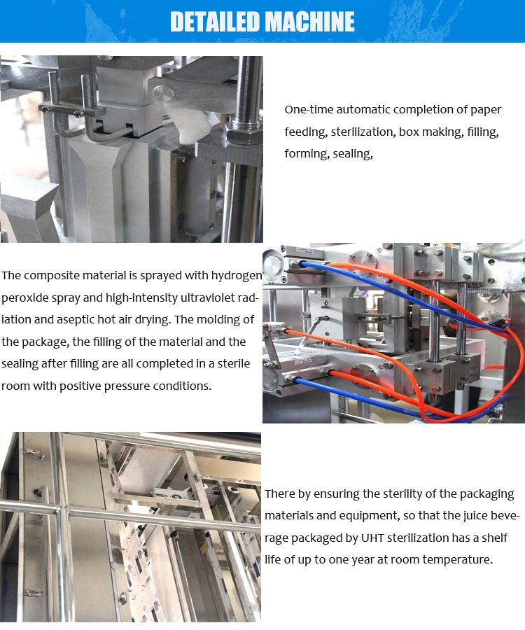 Fully Automatic Milk Juice Sealing Machine 250ML Carton Box Aseptic Filling Machine