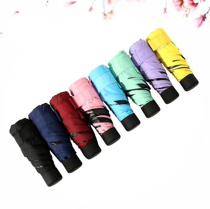 Oempromo custom cheap promotional gift 5 folding pocket umbrella mini umbrella