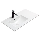 High Quality single hole white cabinet solid surface bathroom face new model wash basin