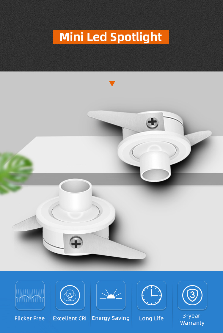 Spot Light Crystal Spotlight Led Downlights Celling Recessed Dimmable IP44 Lighting Spotlights 1w 2w 3w Mini Led Spotlight
