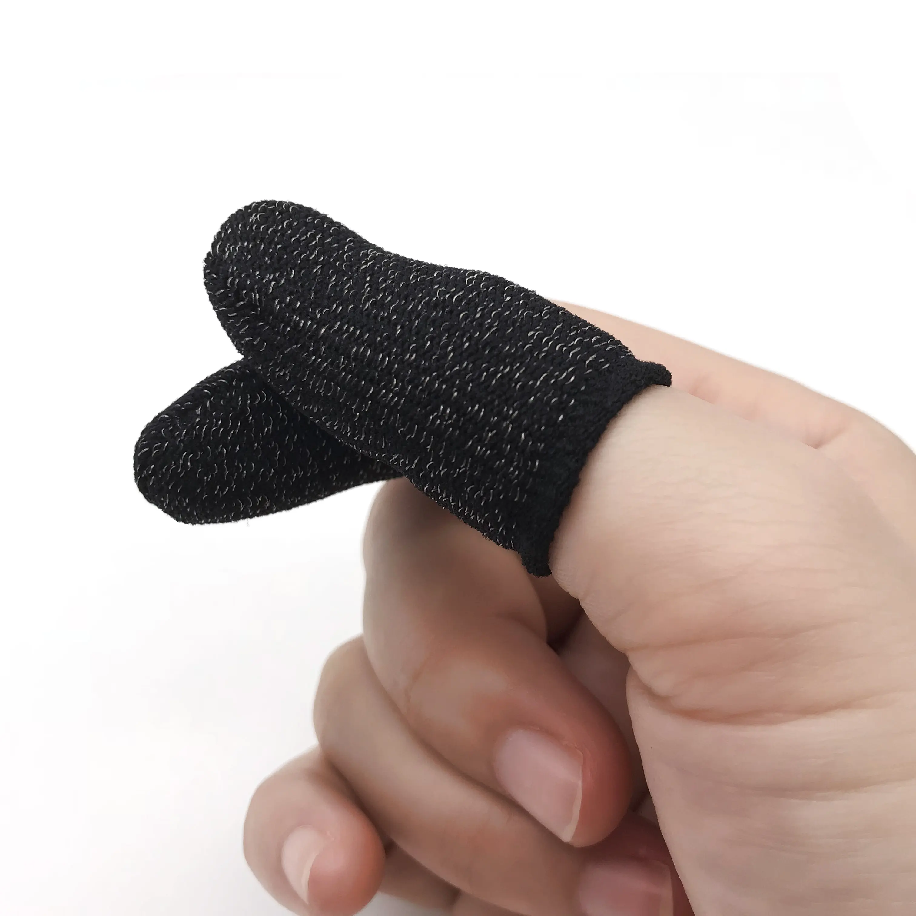 Mobile Full Touch Screen Sensitive Fingertip Gloves Shoot Aim Joysticks Finger Tips Playing Games silver fiber Finger Sleeves