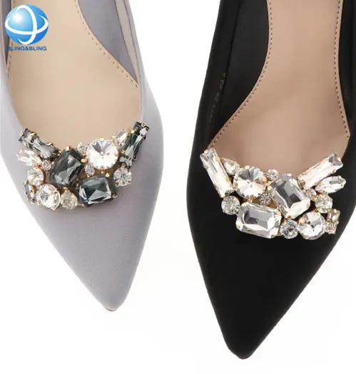 Cheap Rhinestone shoe Clip On High Heels Shoes Decoration Ladies Footwear accessories