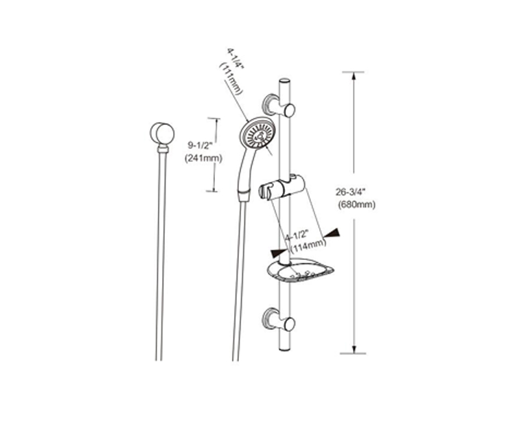 Shower Faucet Set with Valve Brushed Nickel Bathroom High Pressure Shower Head System ,Slide bar, shelf,
