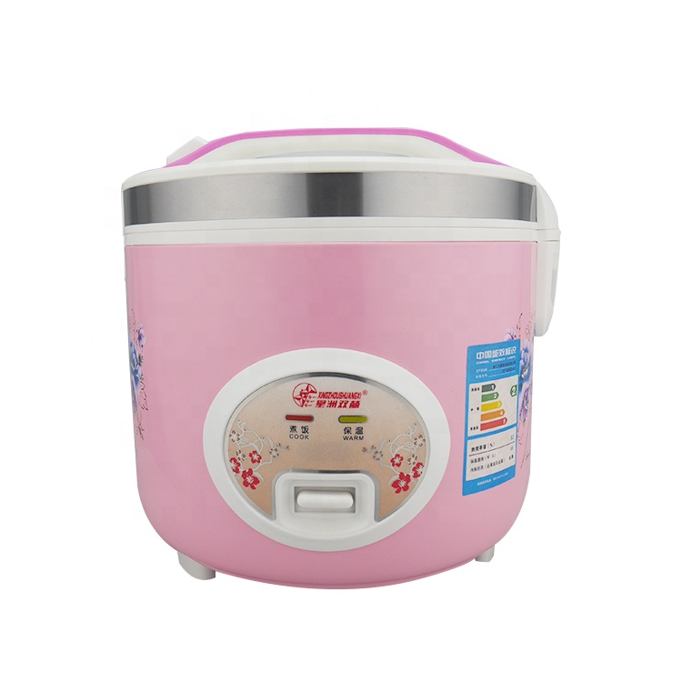 Deluxe rapid uniform heating 3L - 5L stainless steel pink electric rice cooker