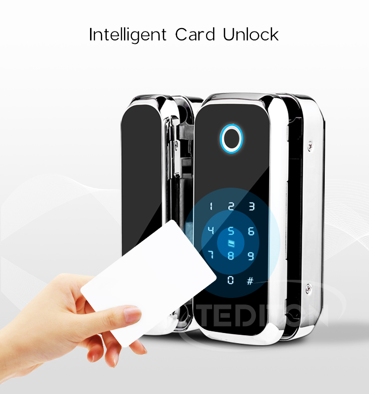 TTlock WiFi App Digital Electronic biometric Fingerprint glass door lock
