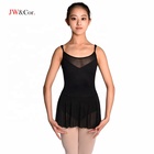 JW Girls camisole dance dress black leotard ballet with skirt