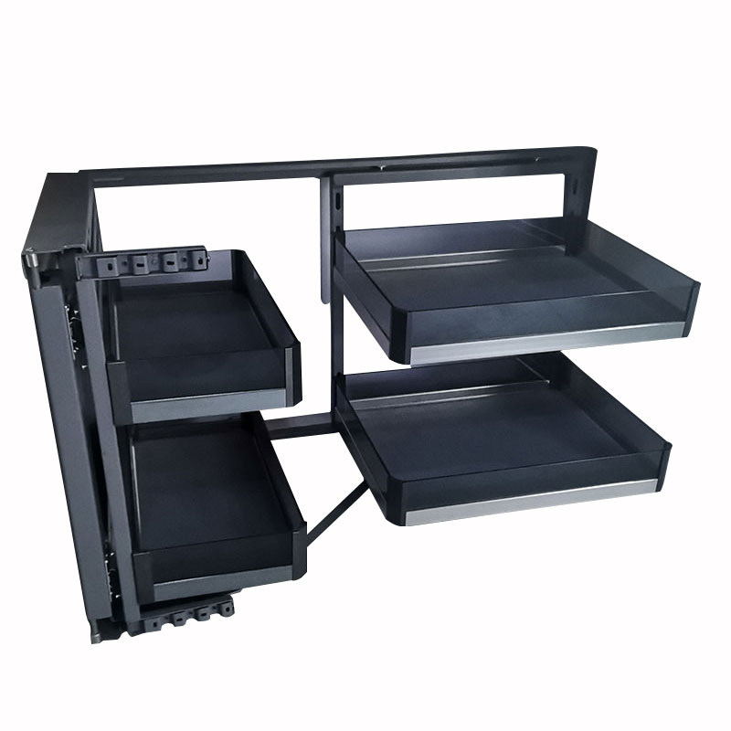 Mirage Series Fruit Vegetable Cabinet Pull-out Storage Magic Corner Basket For Kitchen