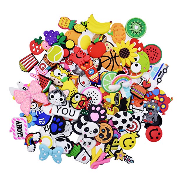 US Stock 500PCS Different Shoe Charms Accessories fit Jibbitz Clog Shoes Bands