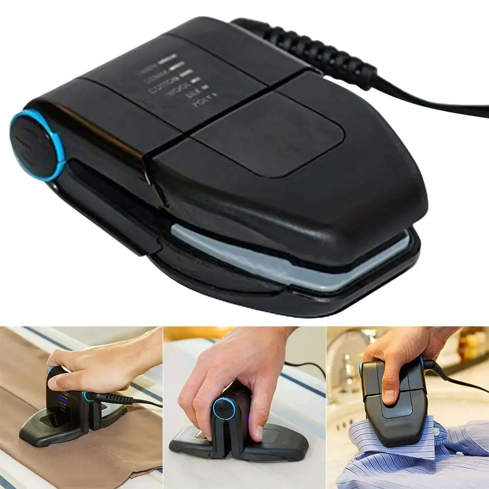 Drop shipping laundry mini handheld folding electric travel iron with dry steam Folding Portable Iron Compact Touchup