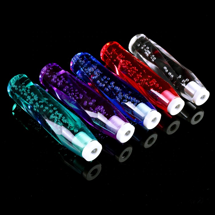 JDM VIP 150mm Acrylic Teal Octagon Crystal Bubble Manual Shift Knob Universal 2