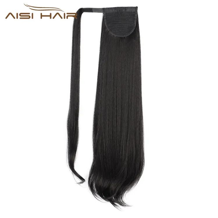Aisi Hair Long Natural Wave Synthetic Ponytail Heat Resistant Fiber Hairpiece Wrap Around Clip In Ponytail Hair Extension
