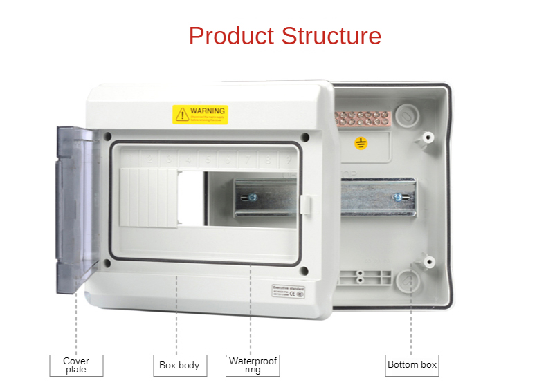 SHPN Series 4 way custom 107*212*92mm outdoor / indoor electric power supply mcb distribution box