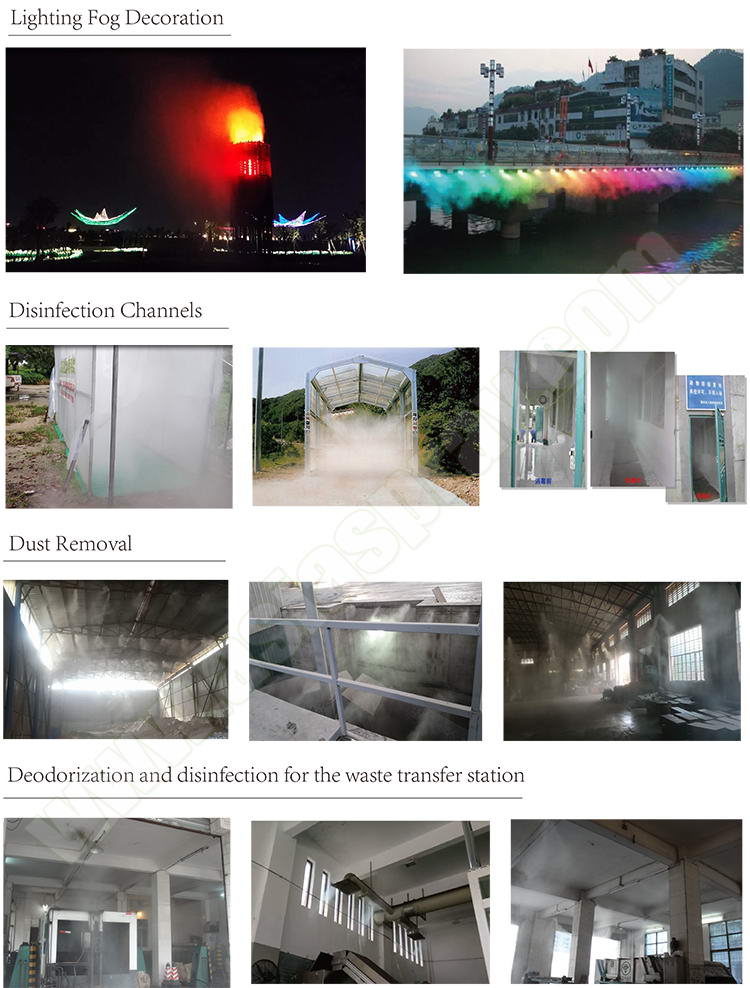 Dust Prevention Cooling Humidifying Cold Fogging Machine Sceneries Atomize Spray Equipment Misting System