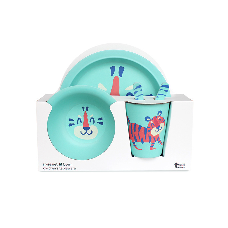 Hot sales Bamboo fiber Kids dinnerware set Plastic Dinner Table Set