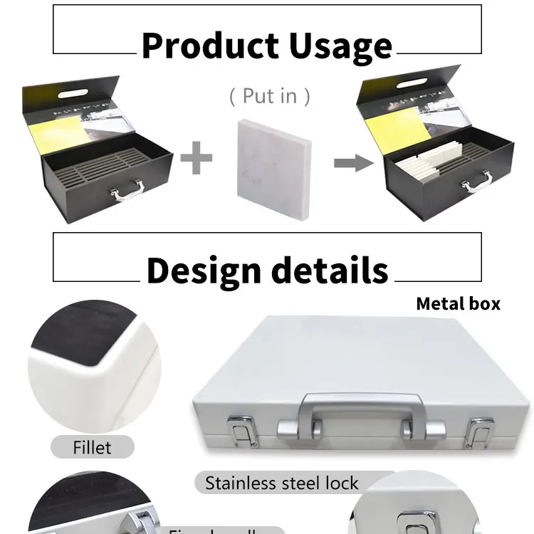 Sample Box Cheap Quartz Stone Sample Display Marble Display Aluminium Tiles Display Case Customized OEM