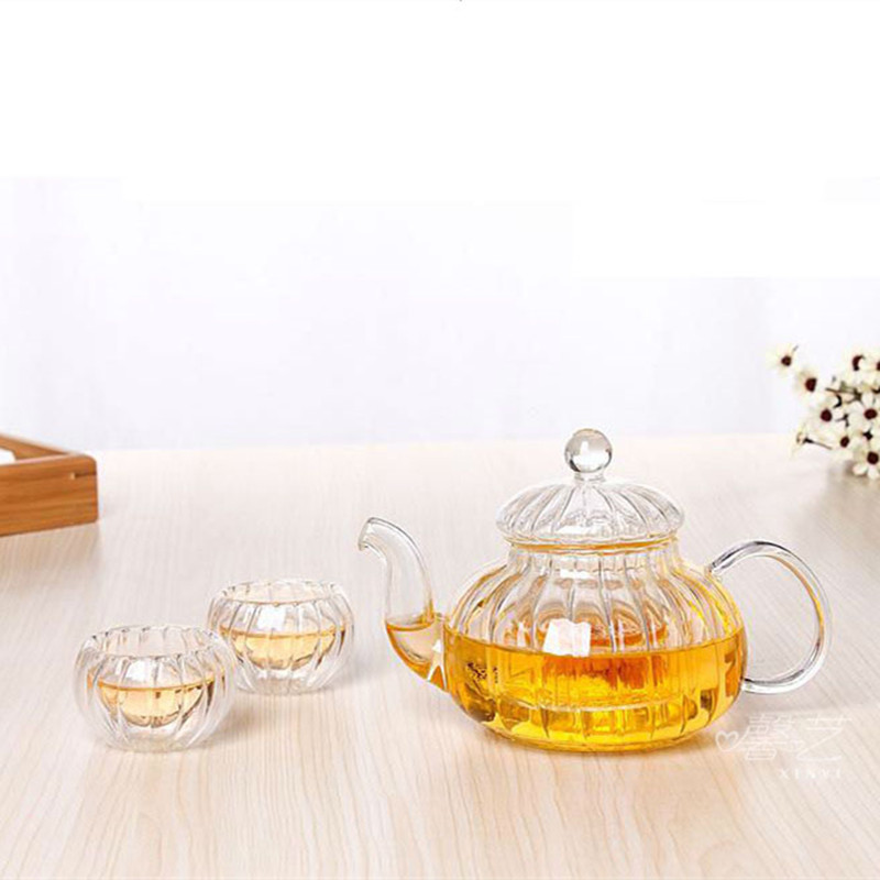 Hand Blown Glass Double Wall Pumpkin Tea cup High Borosilicate