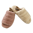 Wholesale comfortable non-slip fur slides sheepskin winter warm fur indoor slippers for women