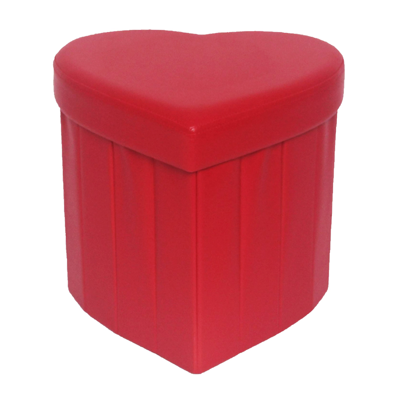 PVC leather heart shape ottoman linen heart shaped ottoman and faux leather heart shape storage ottoman